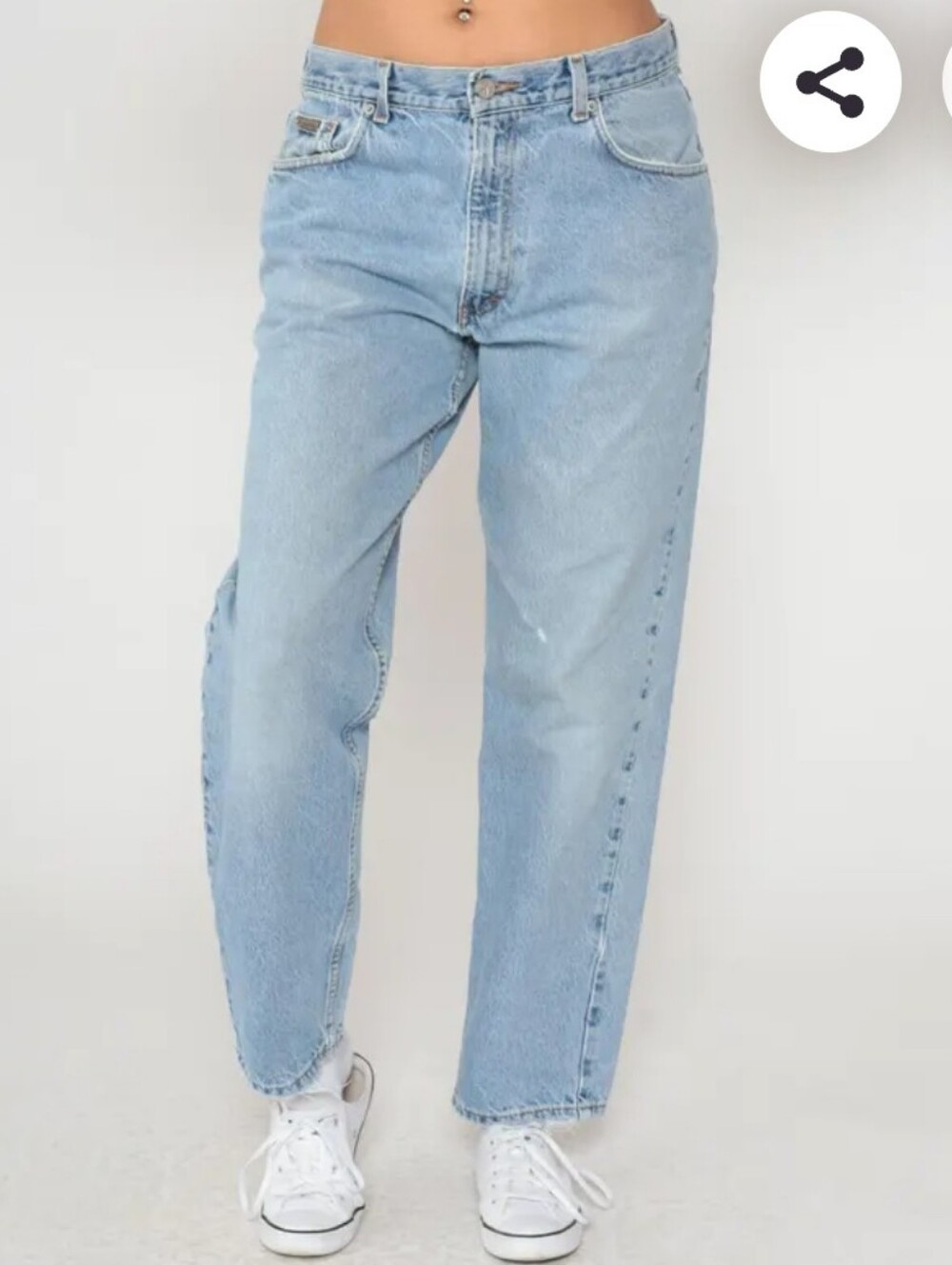 Vintage 90s Y2K Calvin Klein Classic Straight Light Wash Boyfriend Jeans Blue - Picture 3 of 16